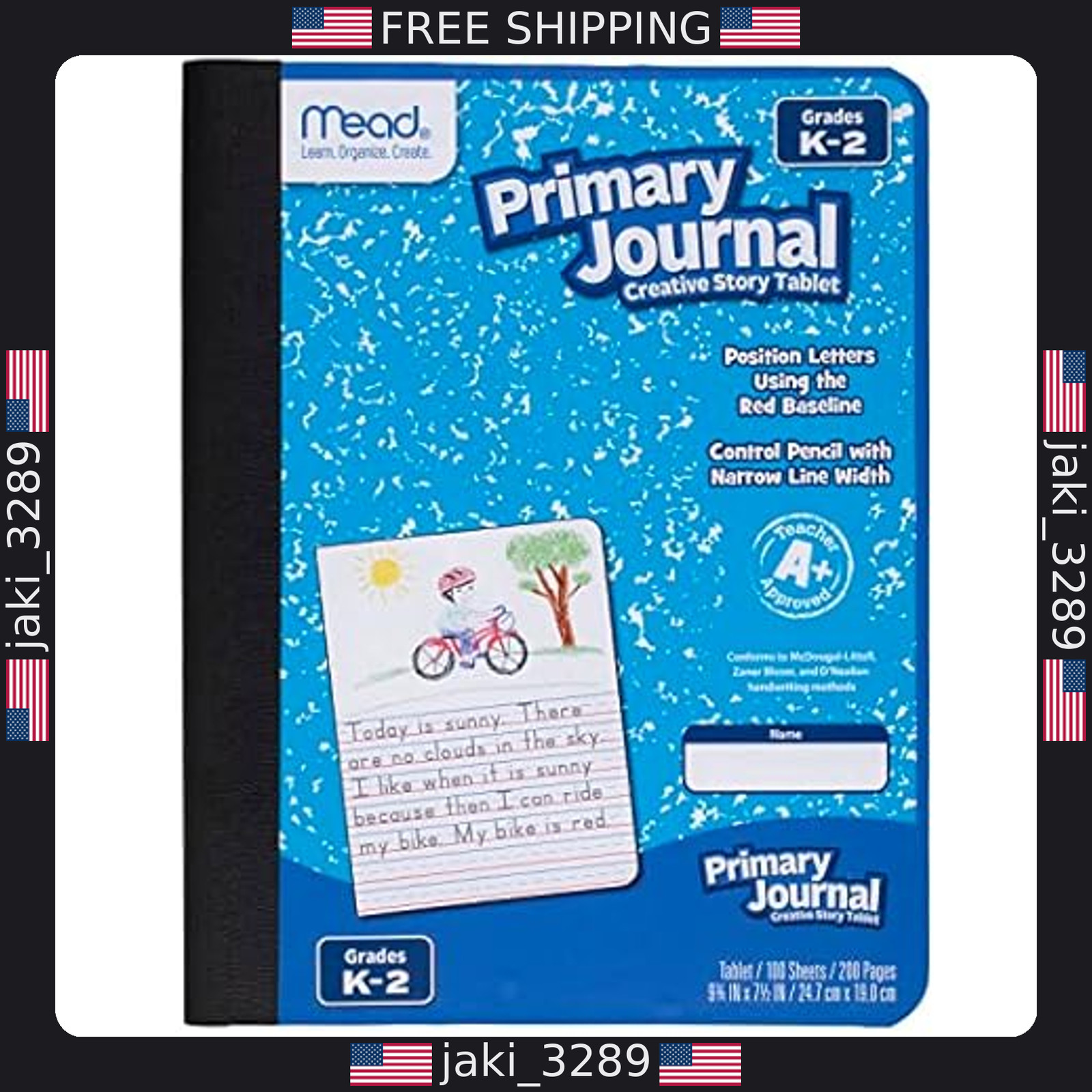 Mead Primary Story Journal, 7.5″x9.75″, Grades K-2, 100 Sheets, Blue (09554)
