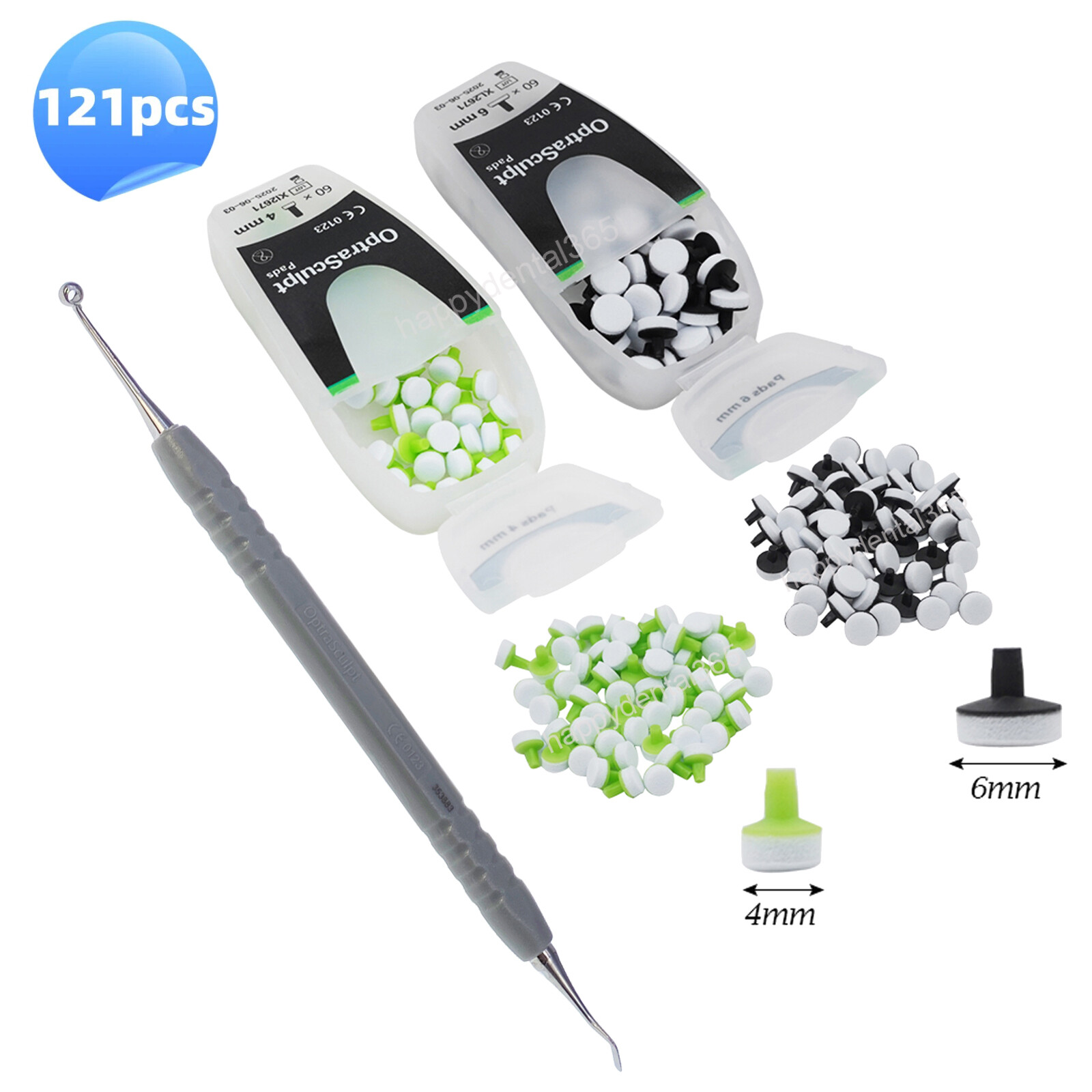 Dental OptraSculpt Foam Pads Kit Veneer Composite Resin Filling Spatula Handle