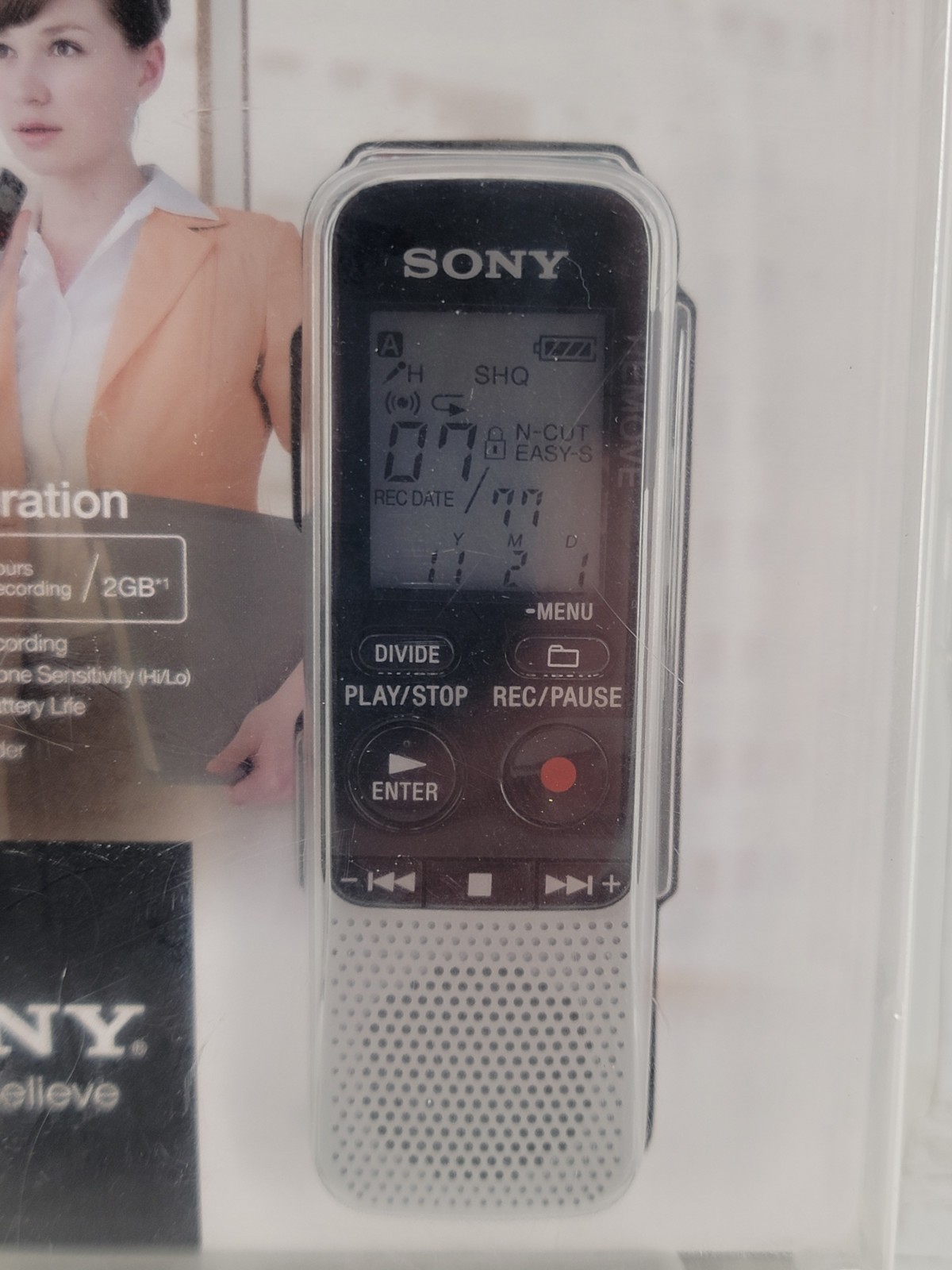 Sony ICD-BX112 Digital Voice Recorder 2GB 500Hr Easy Operation NEW Sealed