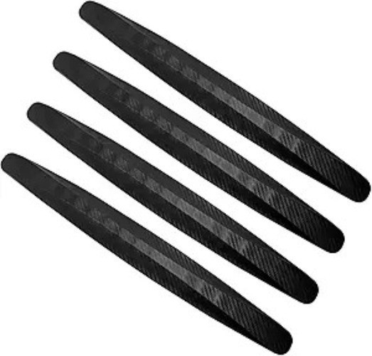 Black Bumper Guard Strip 4 Pack – Anti-Collision Patch Protector for Front and R