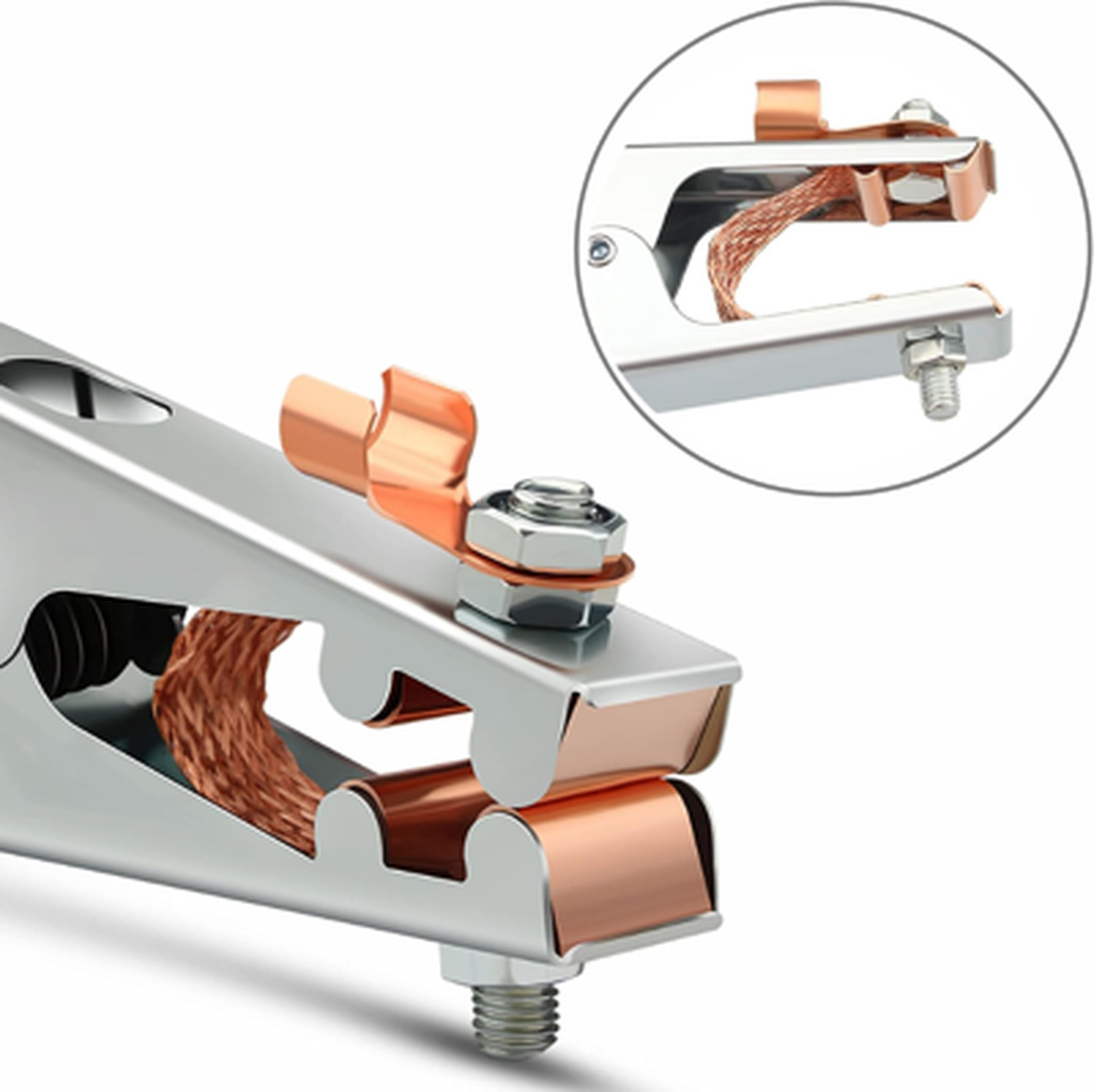Electrode Holder Set with Cable and Ground Clamp for Stick Welding, 300A Copper