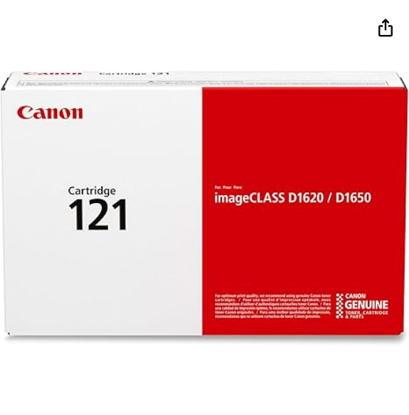 Canon 121 Black Toner Cartridge imageCLASS D1620 D1650 – 3 Unit – NEW