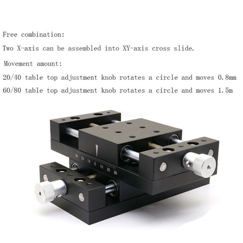 X-axis 20/40/60/80A-DB10-120 Manual Linear Stage Translating Displacement Stage