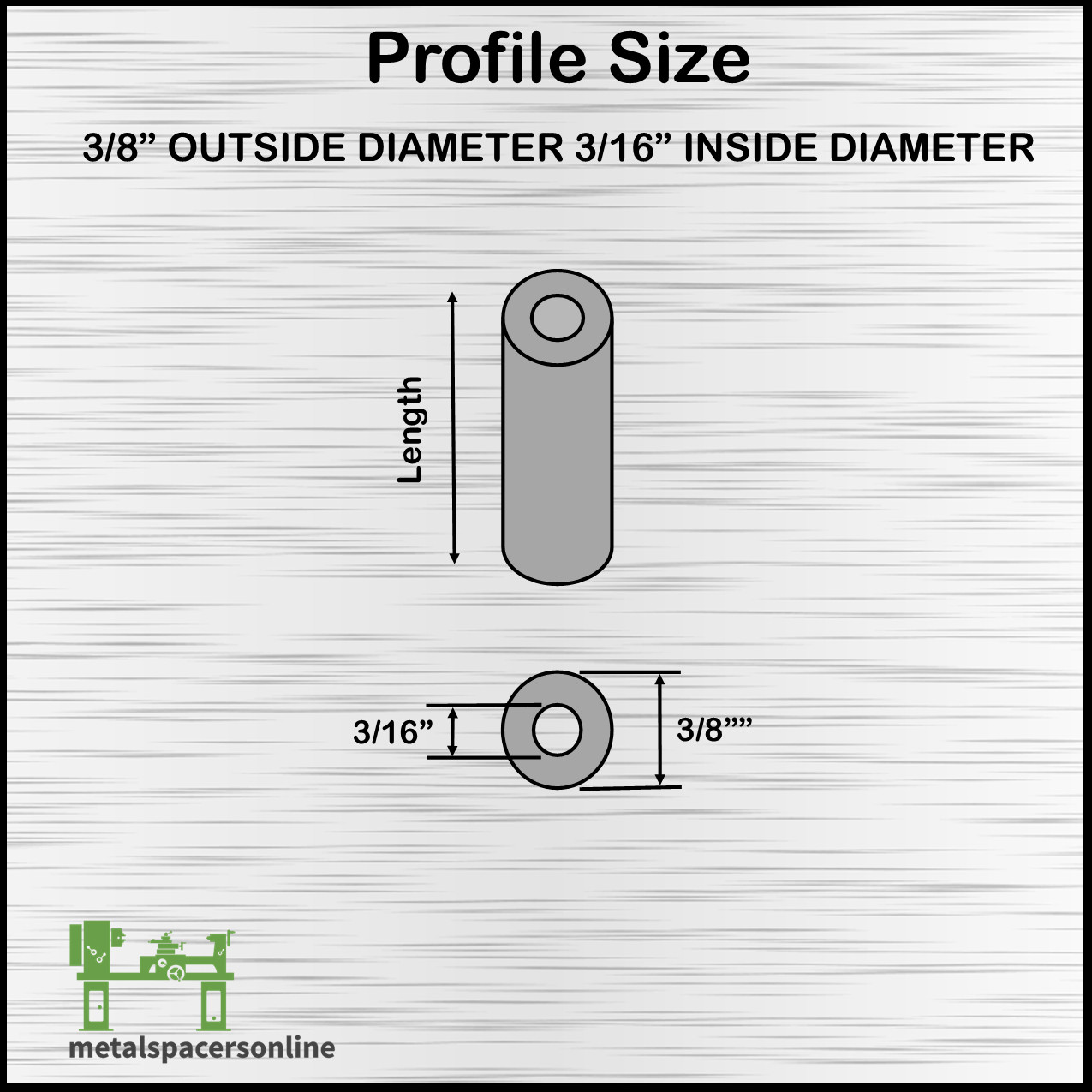 New Aluminum Spacer Bushing 3/8″ OD x 3/16″ ID–Fits M4/M5 or #8/#10 Screws