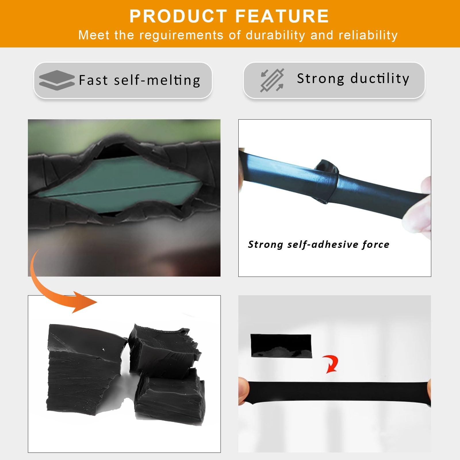 SIKEDEPRO Seal Self Fusing Silicone 1 inch x 0.5 millimeters x 10 feet, black