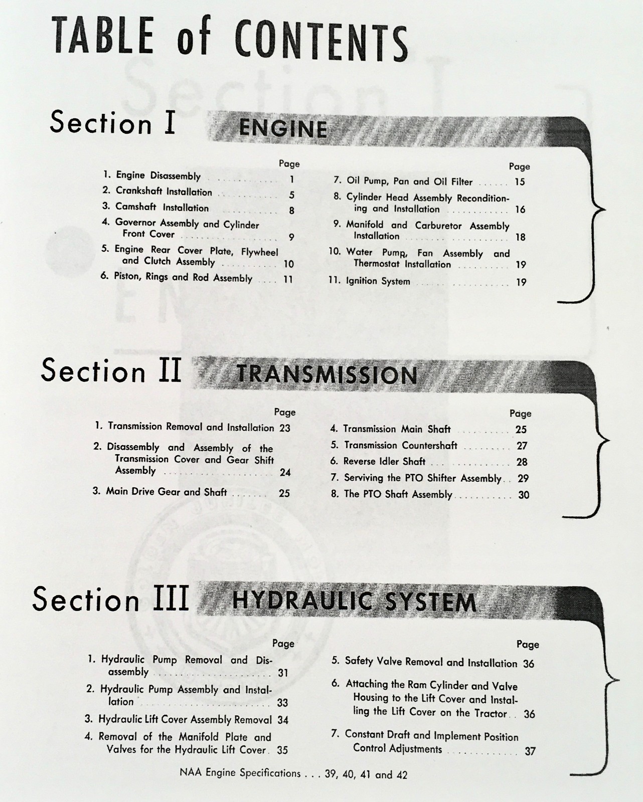 Ford Naa Golden Jubilee Tractor Service Shop Repair Shop Manual Book Workshop