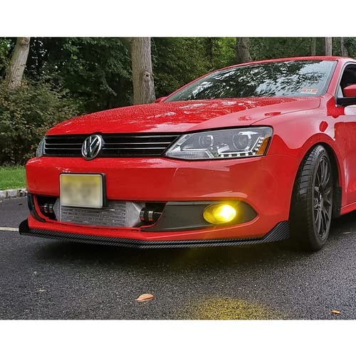 3Pcs Front Bumper Lip Spoiler Splitter Kit For 11-14 VW Jetta MK6 Carbon Style