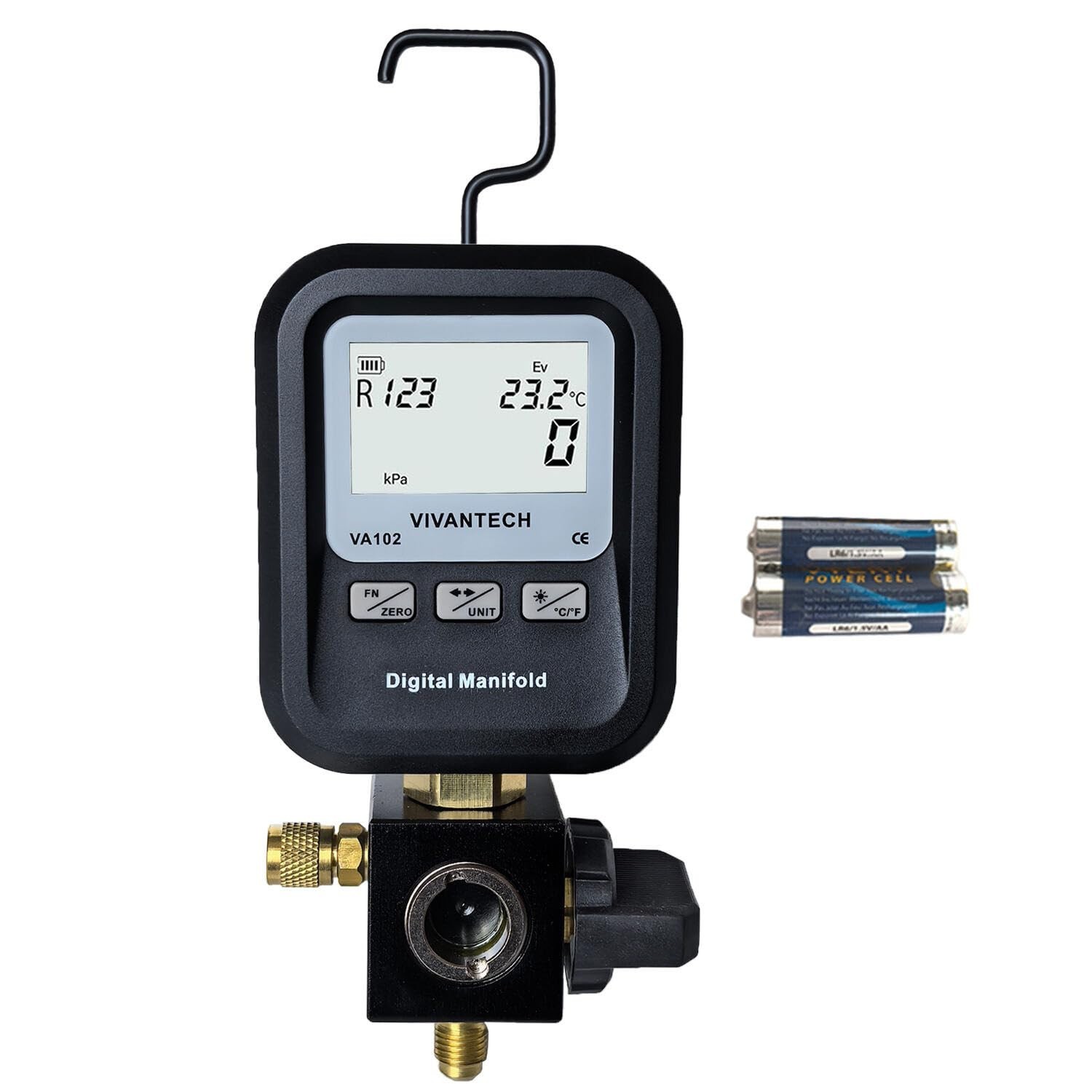 High-Accuracy Digital HVAC Gauge with Backlit LCD & 24 Refrigerants Database
