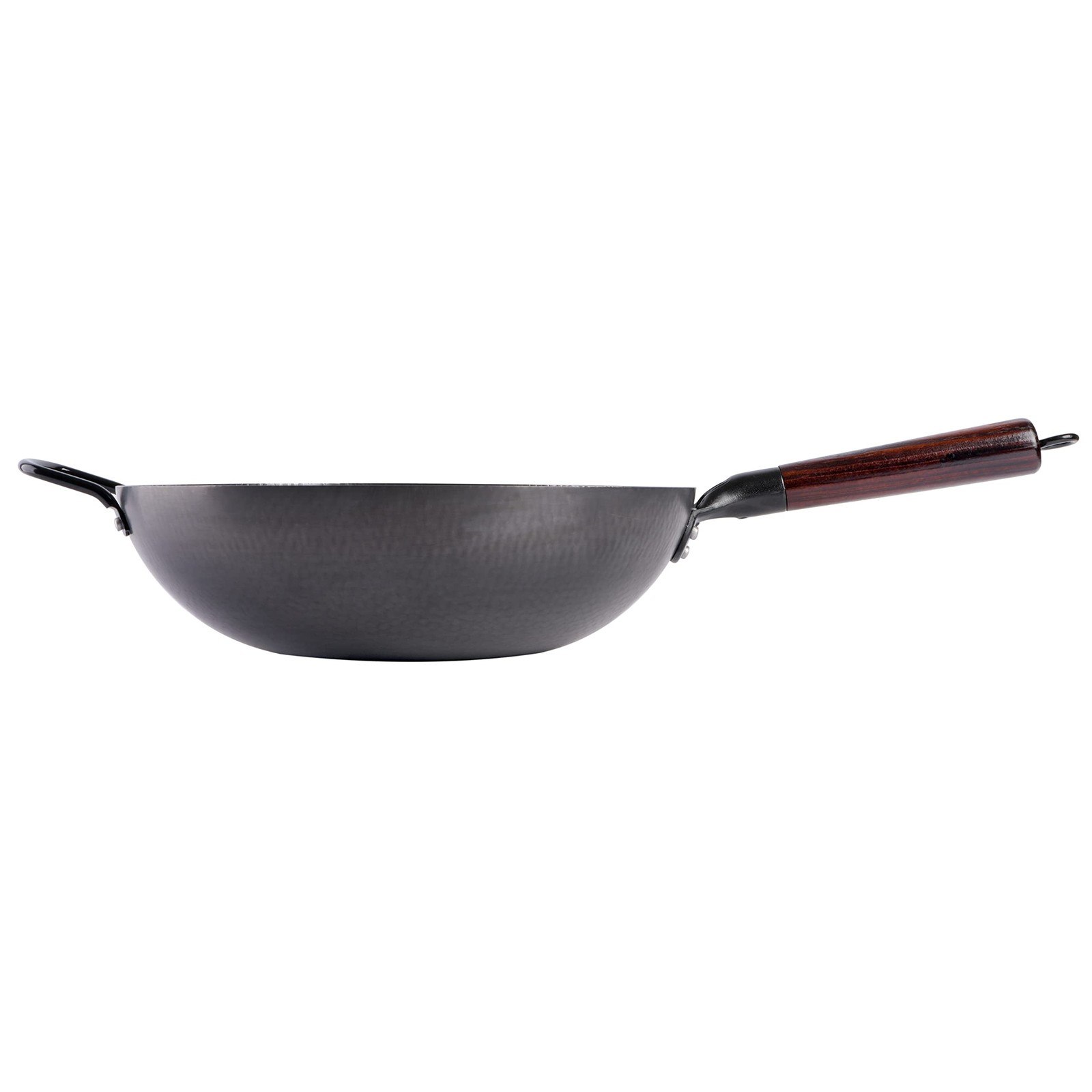 Gibson Home Stargaze Carbon Steel Flat Bottom Wok 13-Inch Hammered