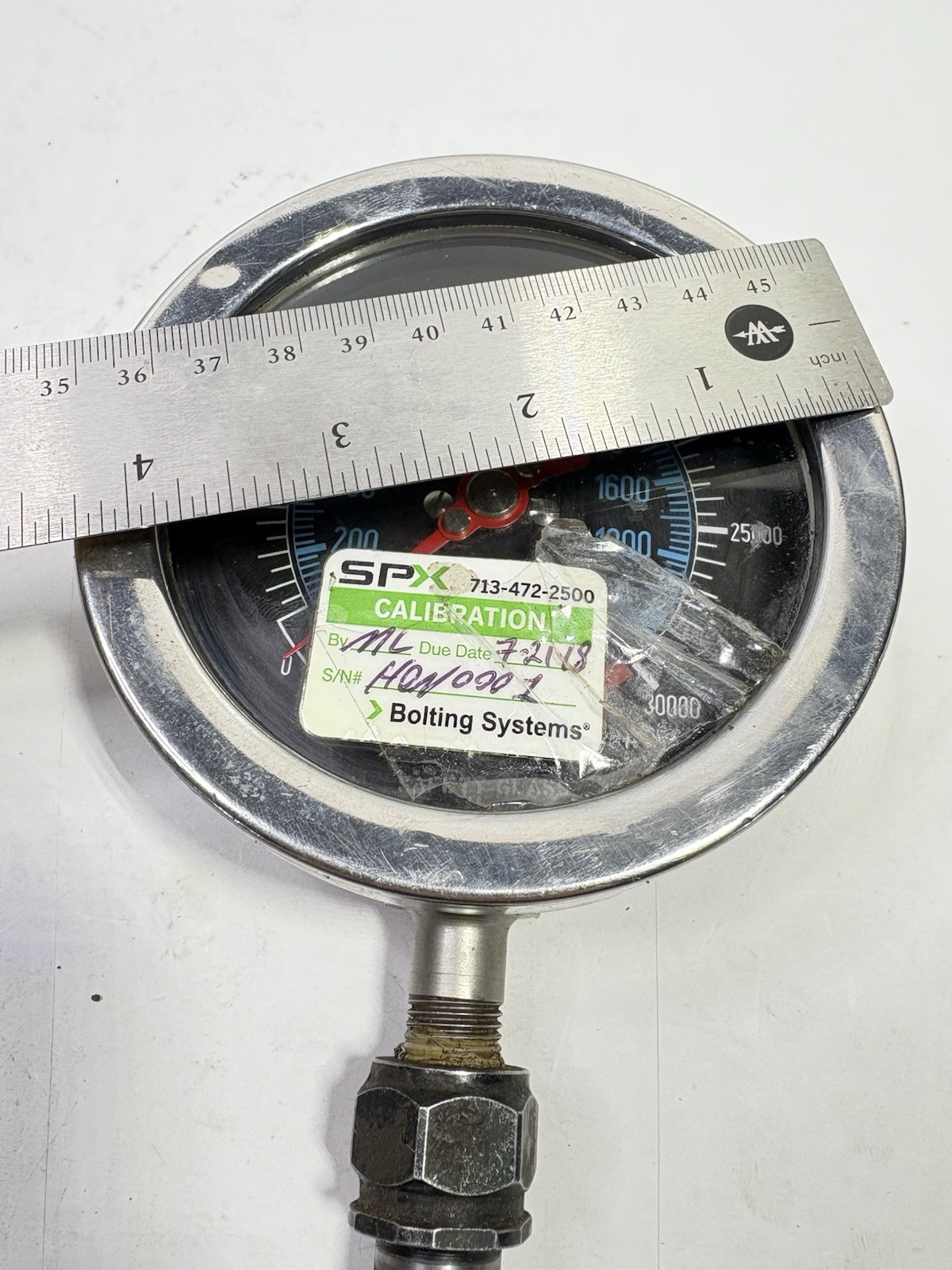 SPX Bolting Systems 2002278 Calibratable Hydraulic 4” Pressure Gauge 30,000 PSI