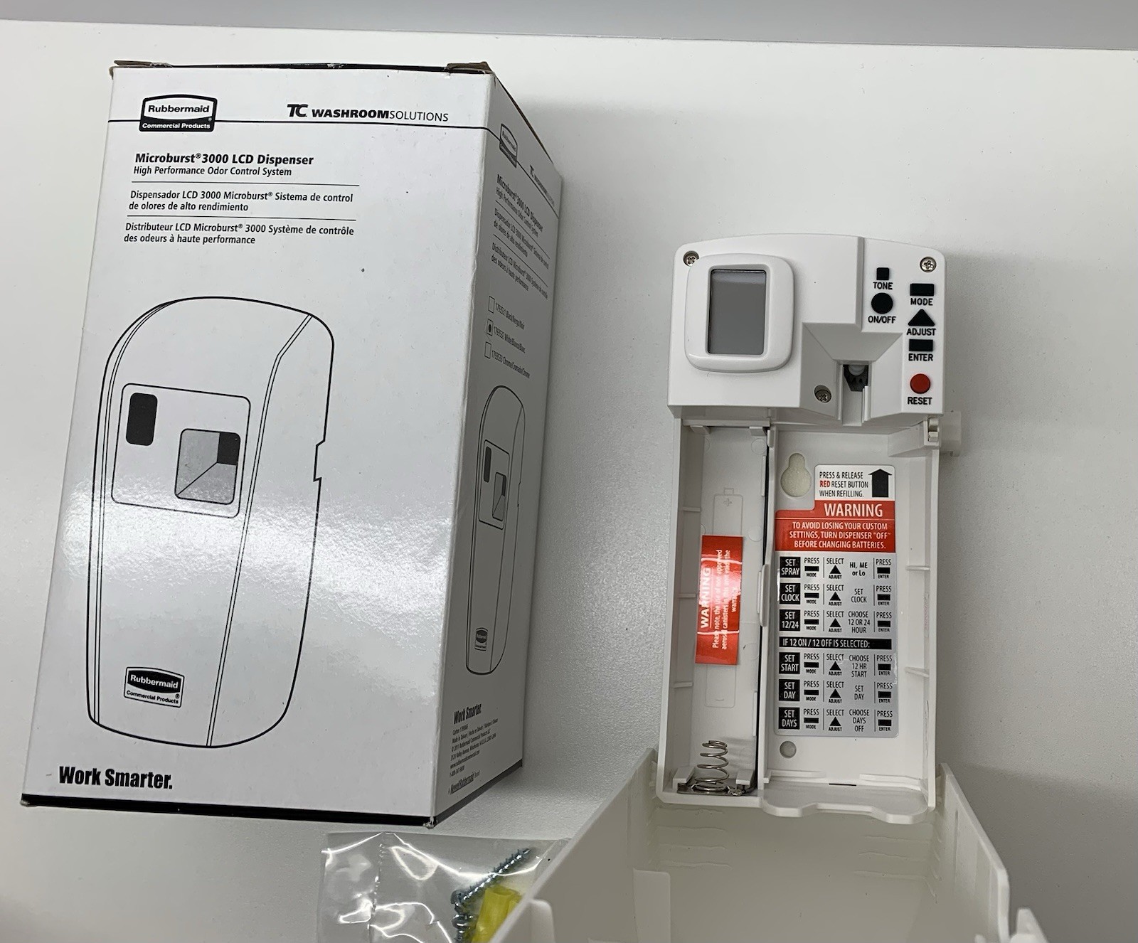 Rubbermaid Microburst 3000 LCD Air Freshener Dispenser 1793532