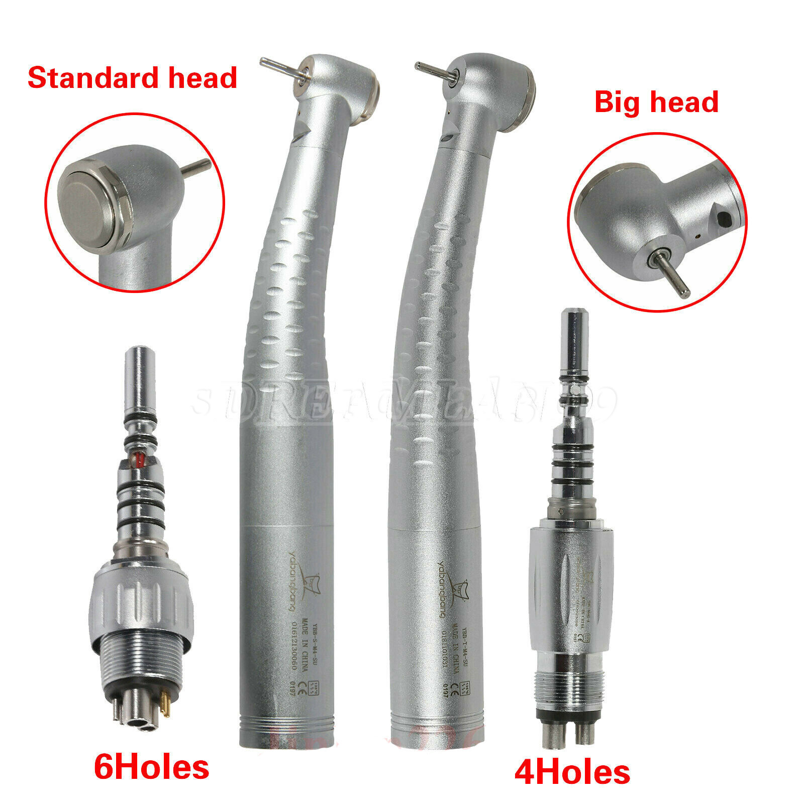 Dental Fiber Optic High Speed Handpiece / LED Quick Coupling 4/6Hole Swivel CE
