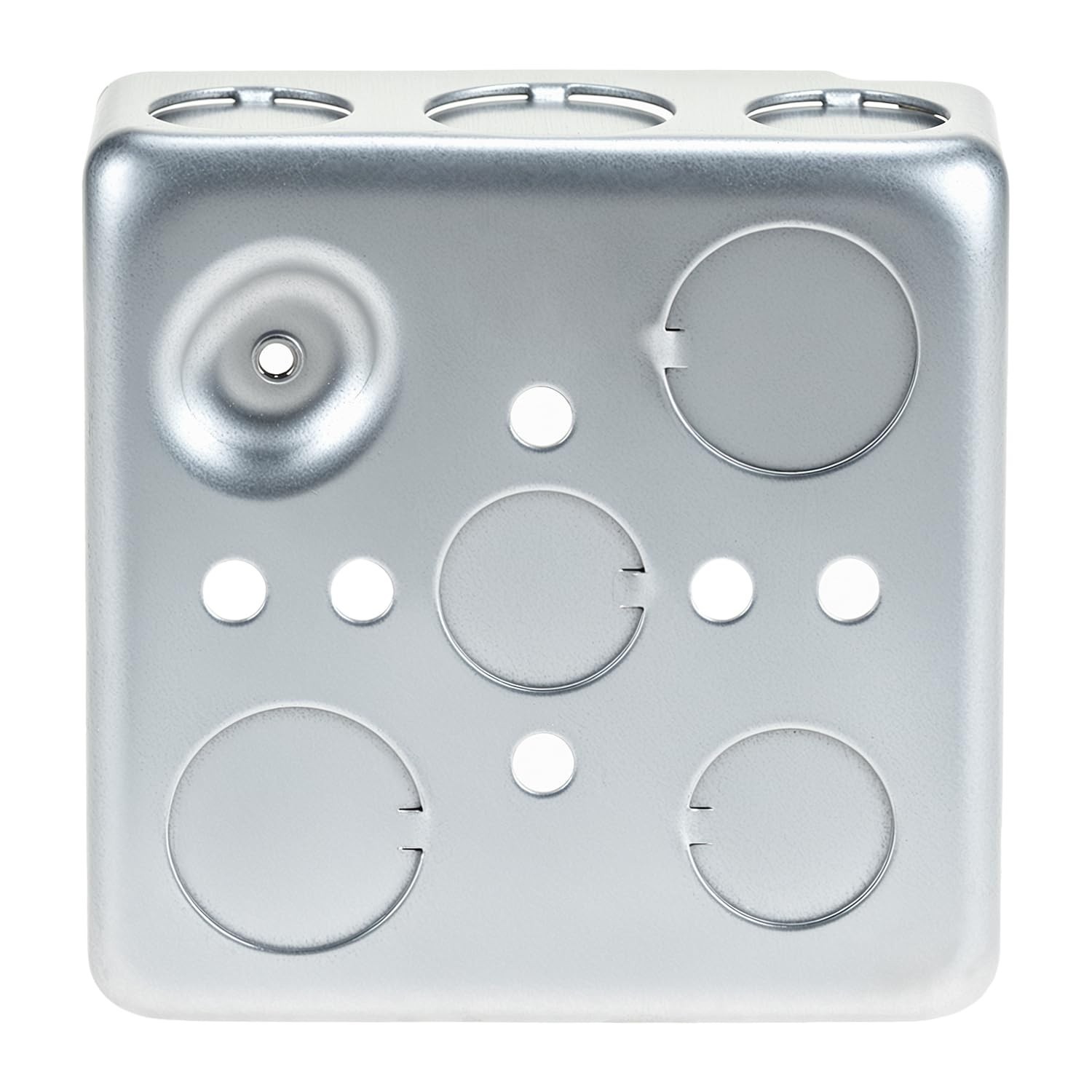 4″ Square Electrical Box, 12-Pack Galvanized Metal, 21 Cu. in. Capacity, Knockou