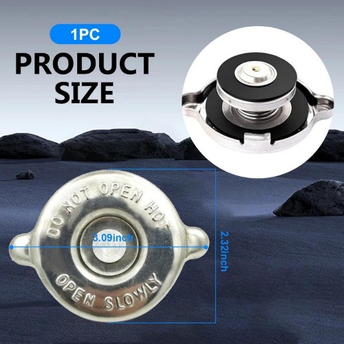 Radiator Cap, Easy-to-operate Lug Design Rustproof Metal 16PSI/18PSI Sealed Tank