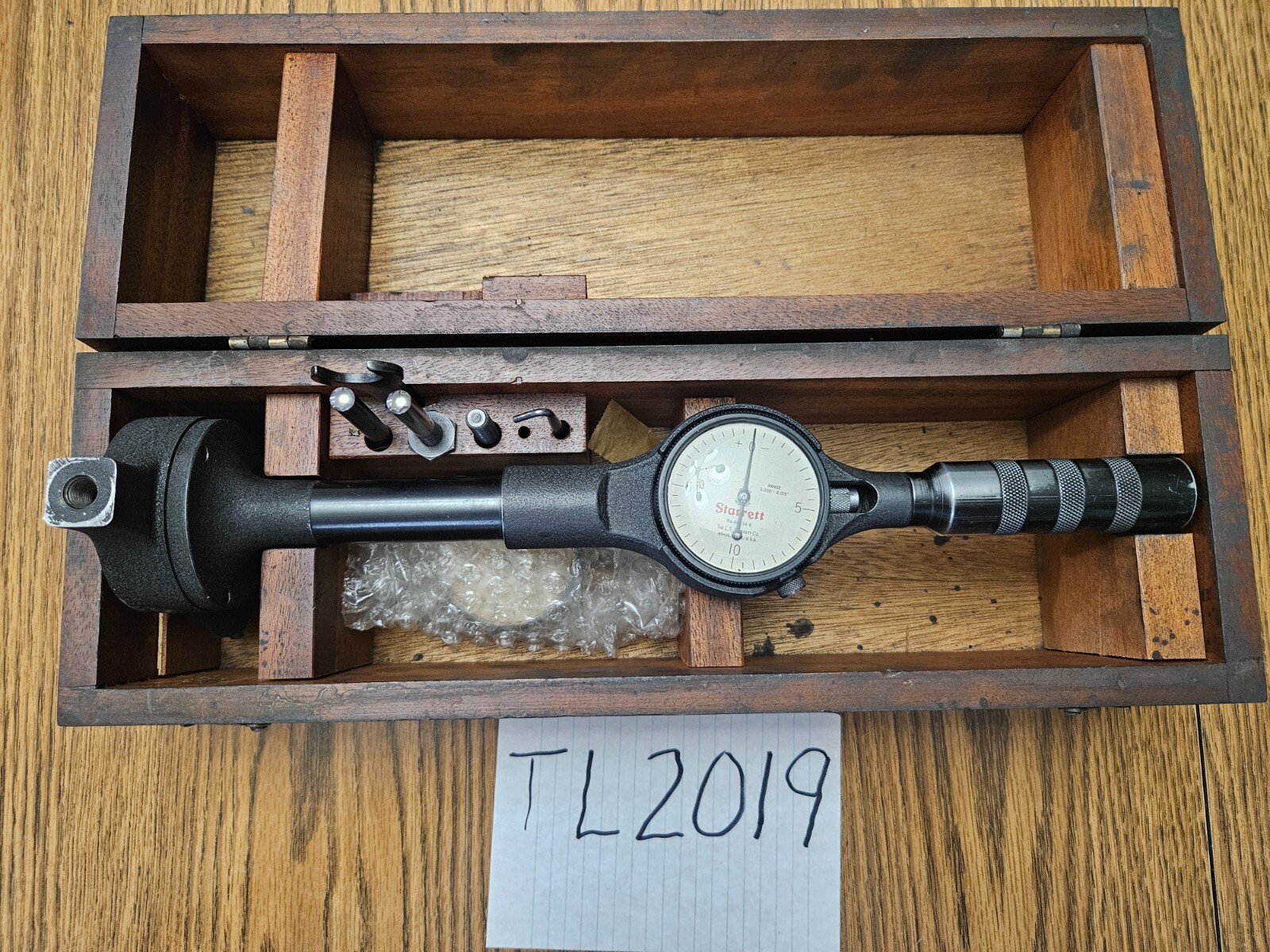 STARRETT #84-134-6 .00005″ 5.000″-8.125″ RANGE BORE GAUGE W/WOOD CASE (TL2019)