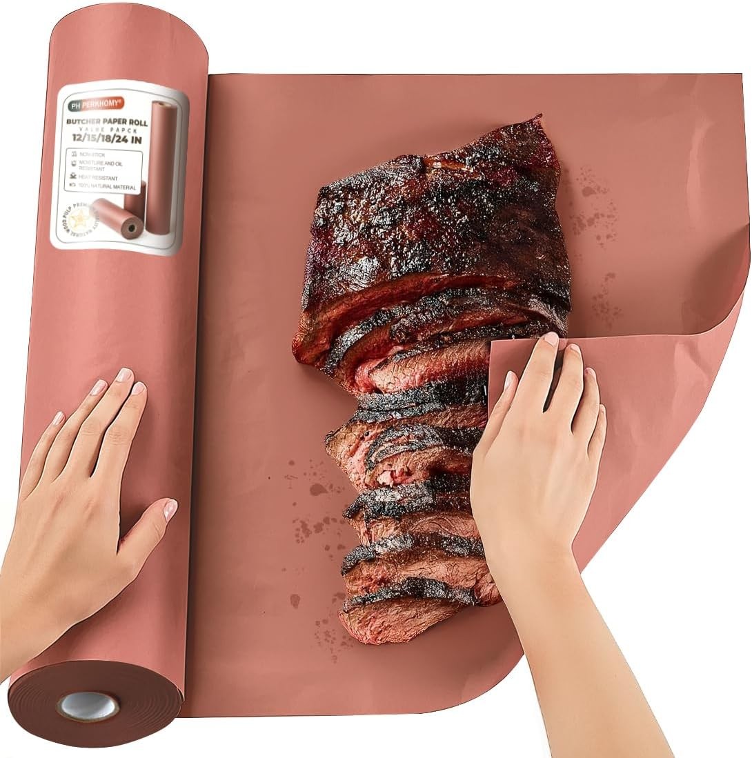 PH PERKHOMY Pink Butcher Paper Roll 18″ x 1200″ (100′) for Smoker BBQ Grilling S
