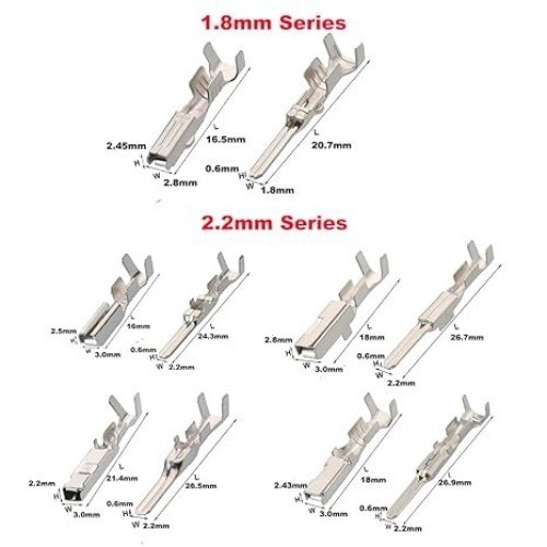 500Pcs Connector Pins Kit Terminal Pin Automotive Car Electrical 1/1.5/1.8/2.2/2
