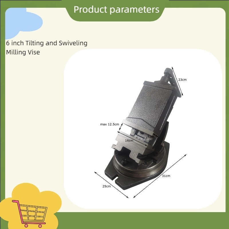 6 Inch Workholding Metalworking Tilting and Swiveling Milling Vise 0-90 Degrees