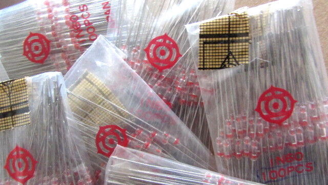 1N60 Genuine Hitachi Japan Germanium Glass Diodes HI-Quality Vintage 6pc NOS USA
