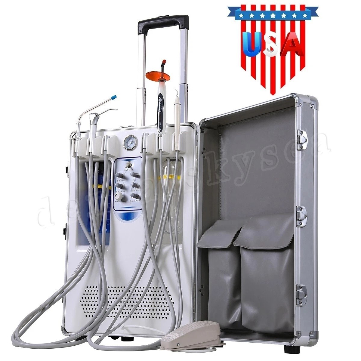 Dental LED E-generator Triple Spray Fiber Optic High Speed handpiece 4-Hole USA