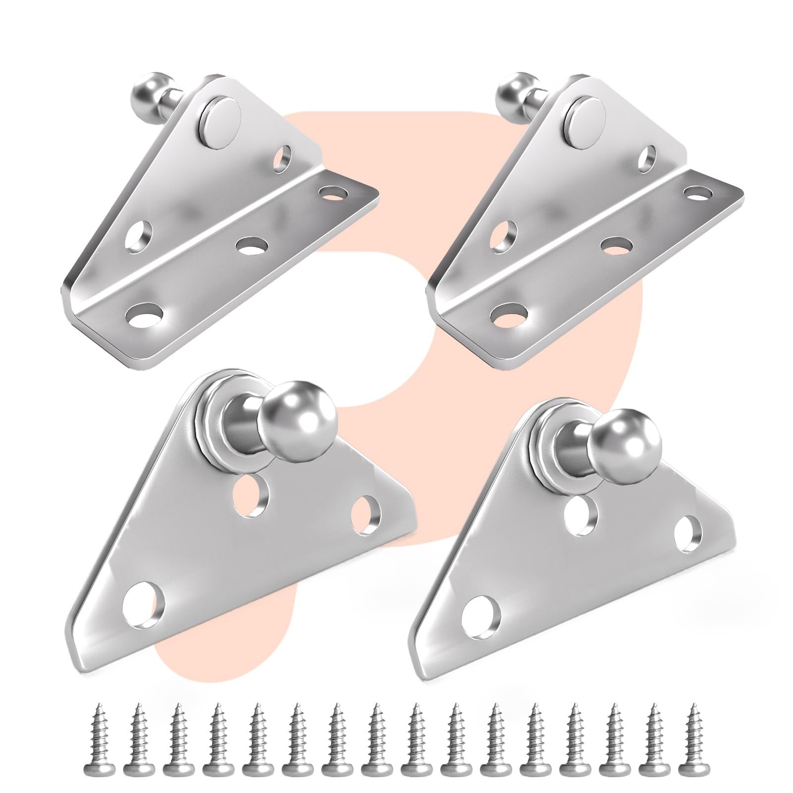 10MM Ball Stud Mounting Brackets for Gas Spring Strut Shock Ball Includes 2 A…