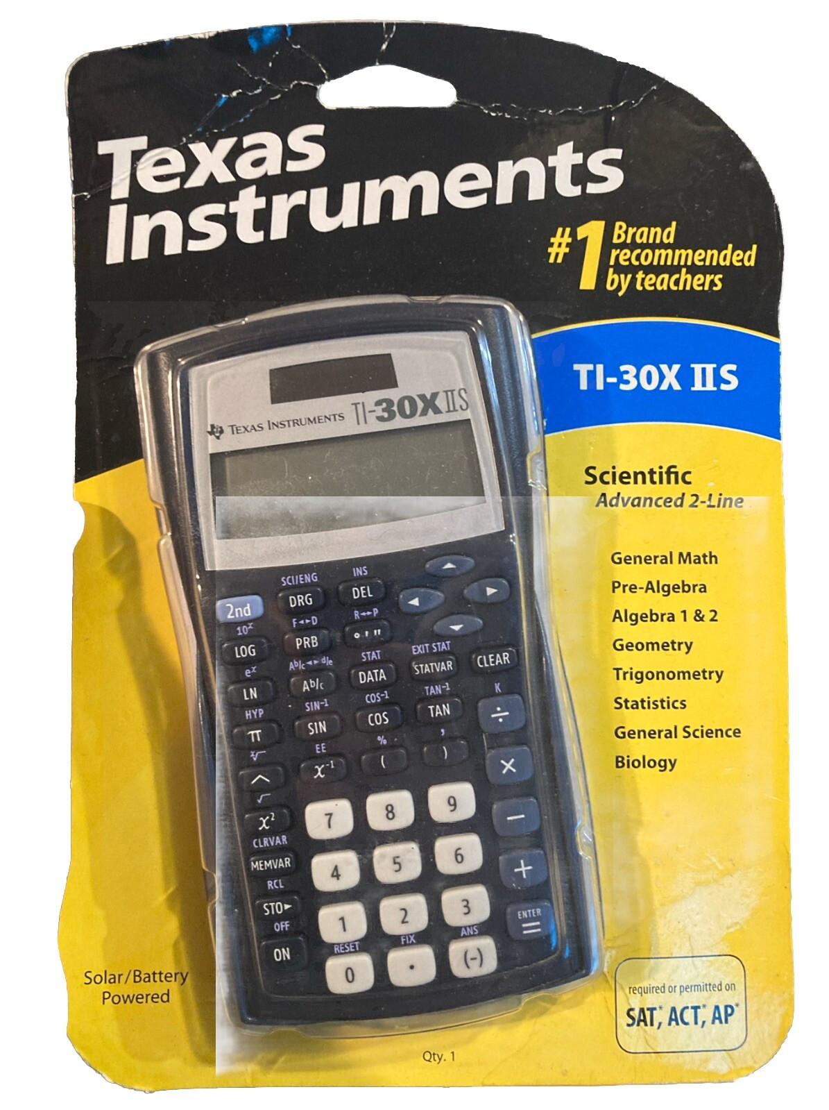 Texas Instruments TI-30X IIS 2-Line Scientific Calculator Black NOS SEALED