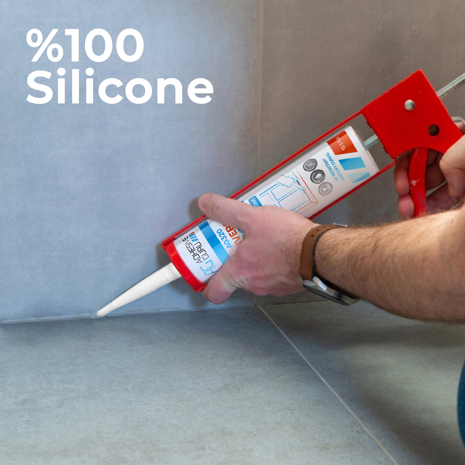 Adhesive Guru Universal Silicone Sealant Fast Cure, 10.15 fl.oz. 12 Pack