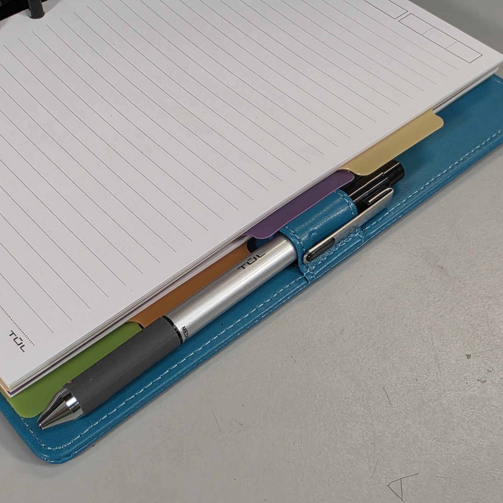 TUL Discbound Teal Junior Notebook With Smooth Leather Cover Pre-owned EUC