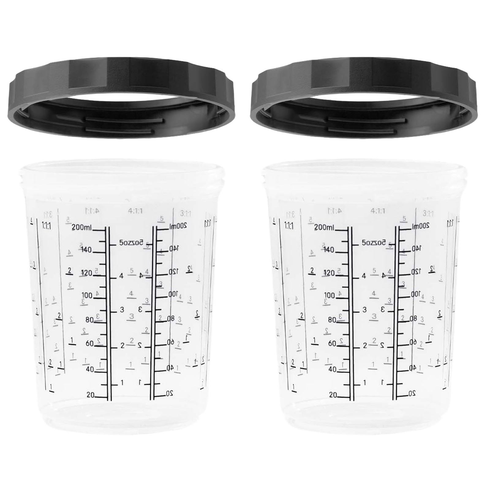 LAUCO 2 Pack Paint Spray Gun Hard Cup Set, 600ML (20 Oz) Reusable Mixing Cups