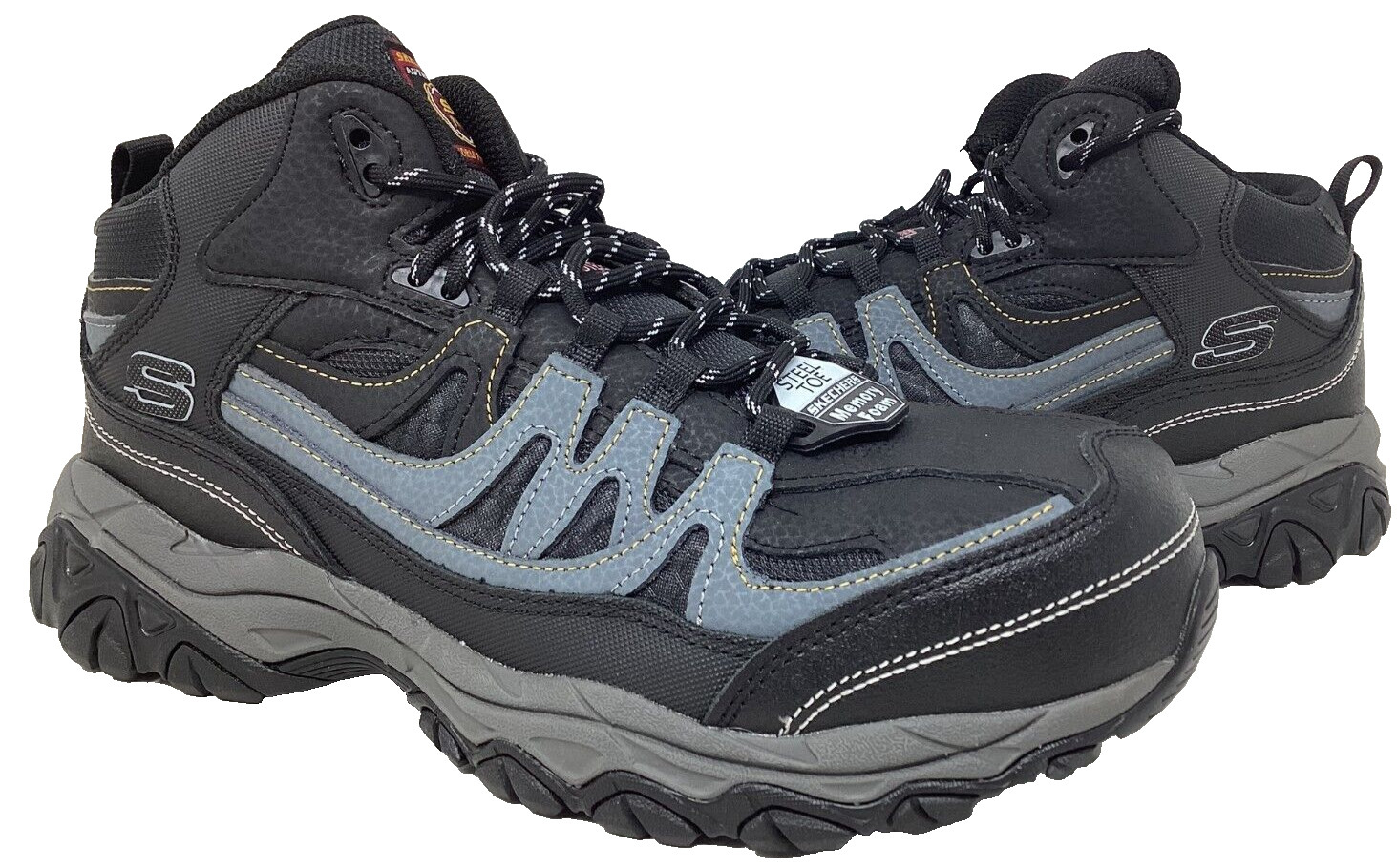 Skechers Men’s Work RF Holdredge Rebem Steel Toe Lace Up Boots Wide Size:9 89D