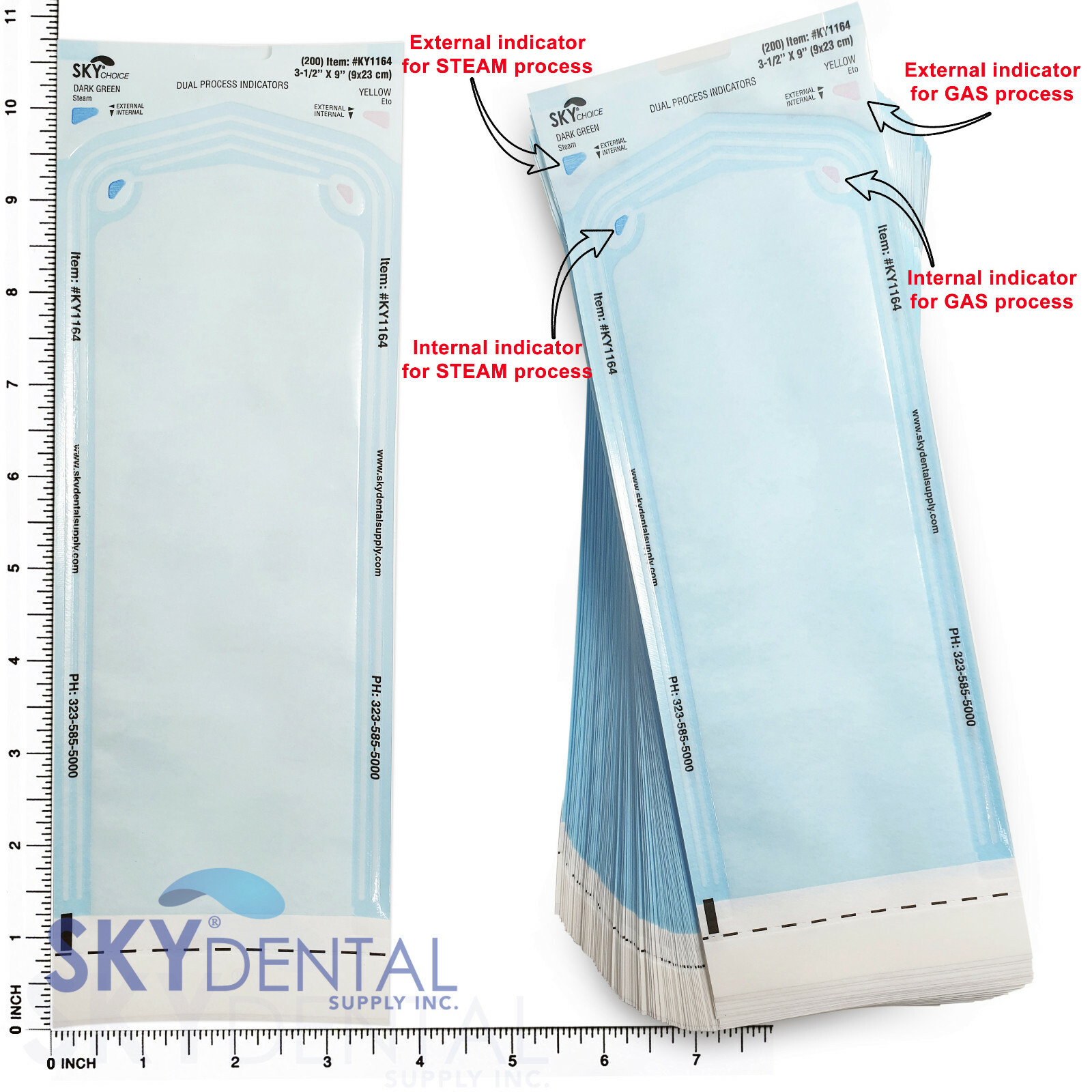 Sterilization Pouches- 3.5 » x 10 » Dental Medical Self Seal Pouch Bag 200 Bags