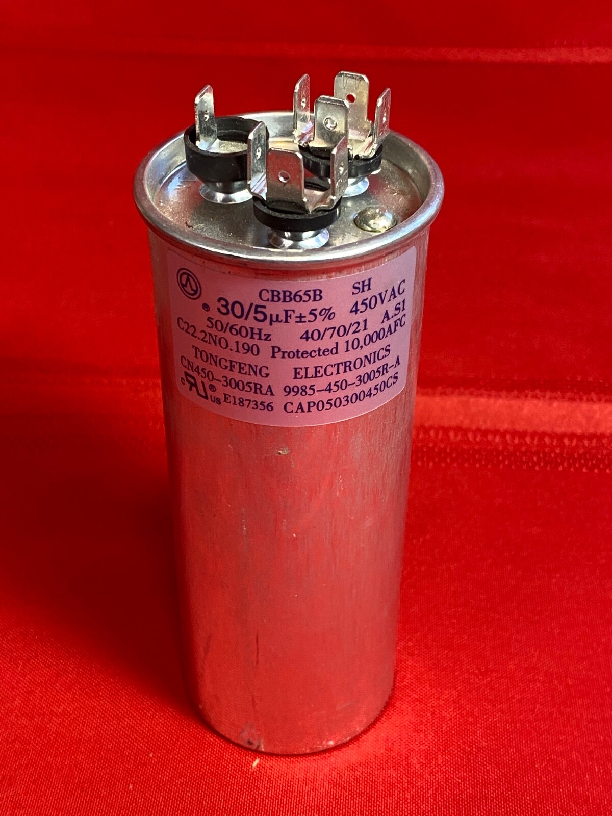 GENUINE OEM AMANA PTAC Dual Run Start Capacitor 30/5uF Pn CAP050300450CS 450 VAC