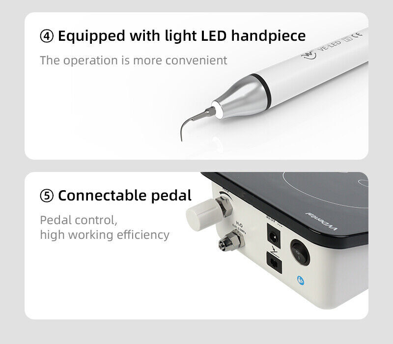Dental Ultrasonic Piezo Scaler 5 Tips Scaling Fit EMS Woodpecker LED Handpiece