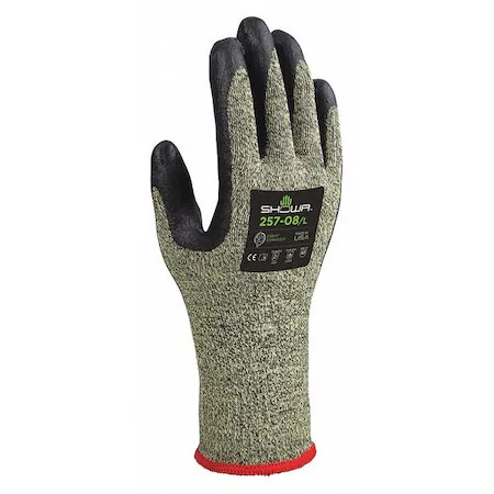 Showa 257 Cut-Resistant Coated Gloves, Cut Level A7 , Dipped , Foam Nitrile