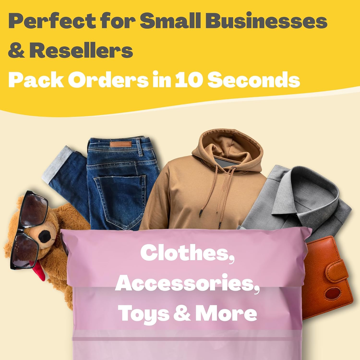 Shipping Bags (12 Pack) with Label Pouch – 14X18 & 18X24 – Poly Mailers for Clot