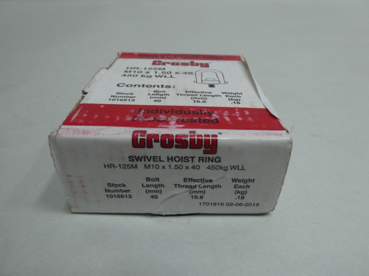 Crosby HR-125M Swivel Hoist Ring M10 X 1.50 X 40 450kg