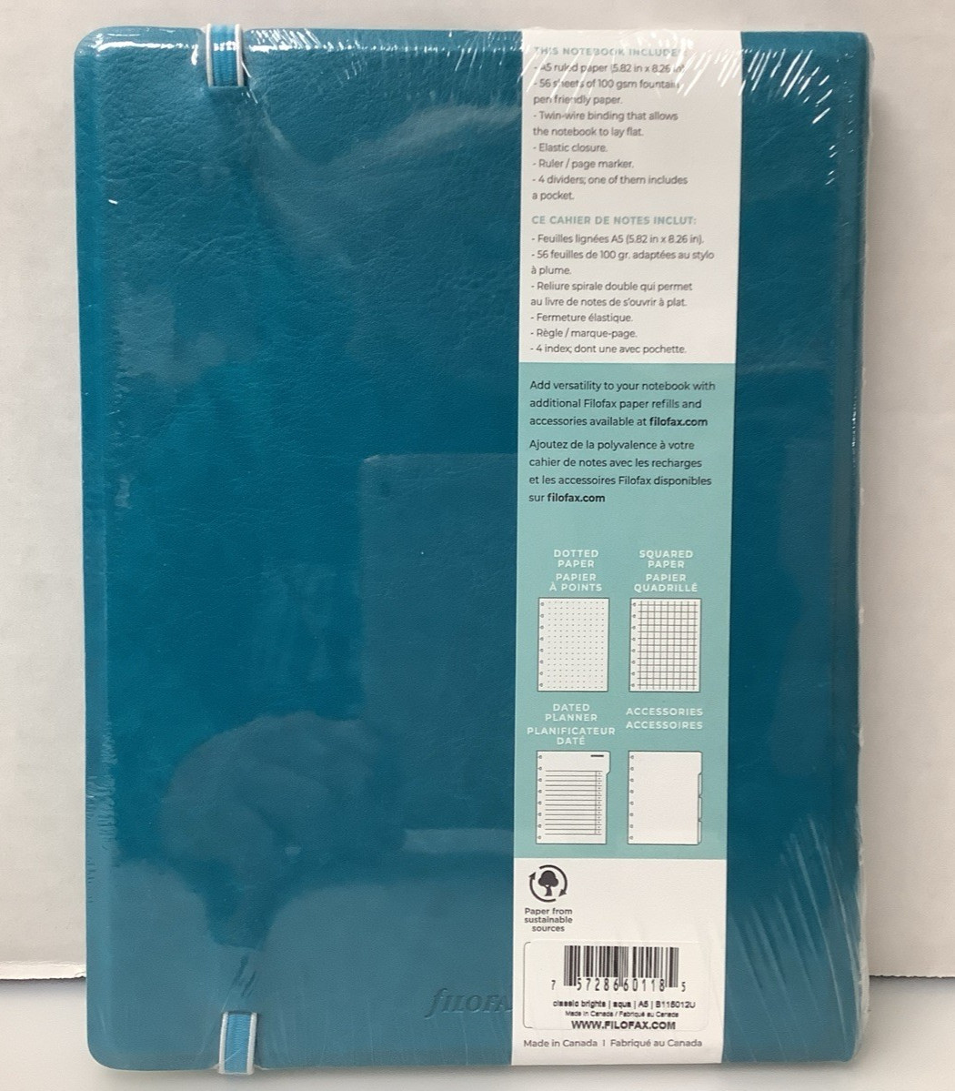Filofax Refillable A5 Notebook Replace & Refill Customizable planner Ruled Paper