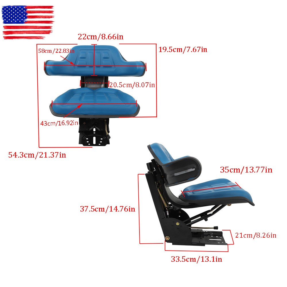 Blue Tractor Suspension Seat For Ford 2000 2600 2610 3000 4000 3600 4600 3910