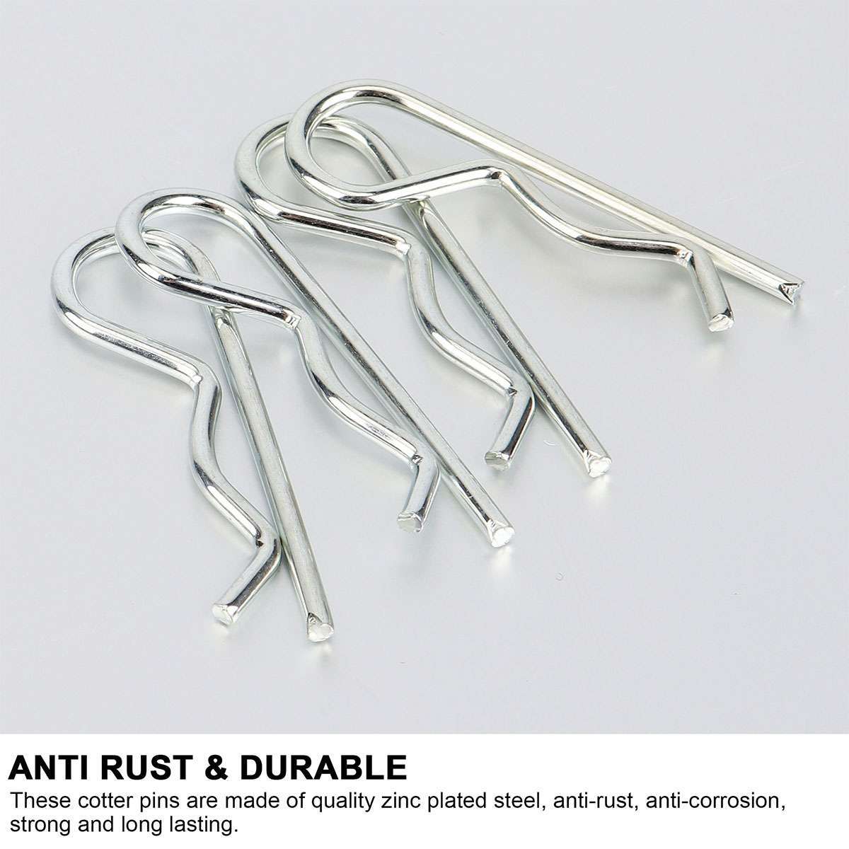 100 Pcs Cotter Pins Assortment Kit Hitch Pin Clip Locking R Hairpin Mower Deck