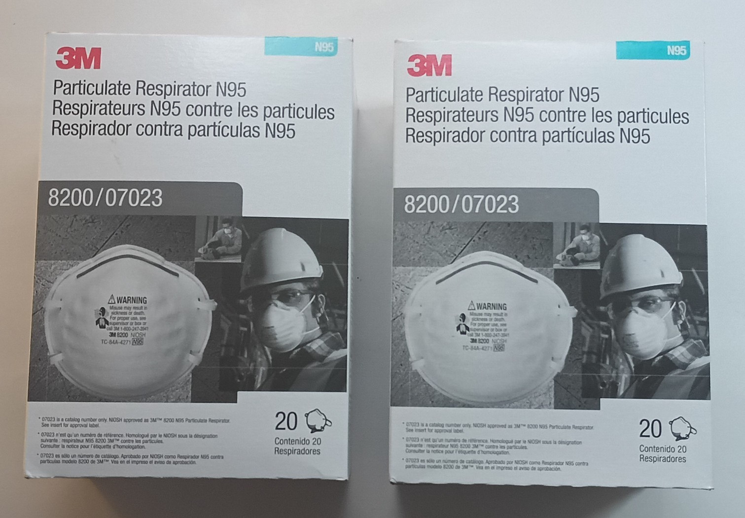 NEW! 3M 8200/07023 N95 Particulate Respirator NIOSH Approved [2 Boxes/40 Masks]