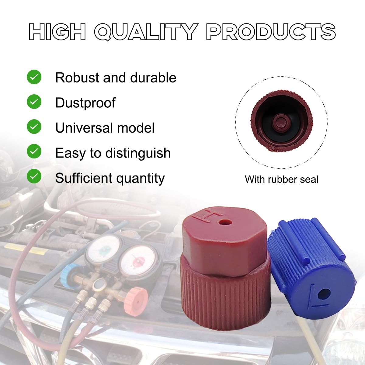 10 PCS R134a Cap A/C Cap, 13mm & 16mm Air Conditioning Service AC System Char…