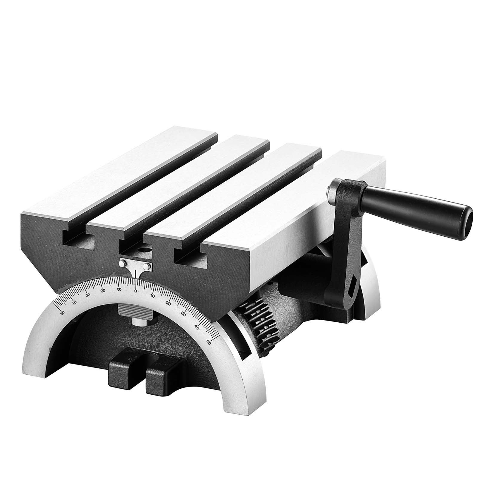 Uimoso Rotary Table 7×5 in Tilting Milling Table Cast Iron Adjustable 0-45°