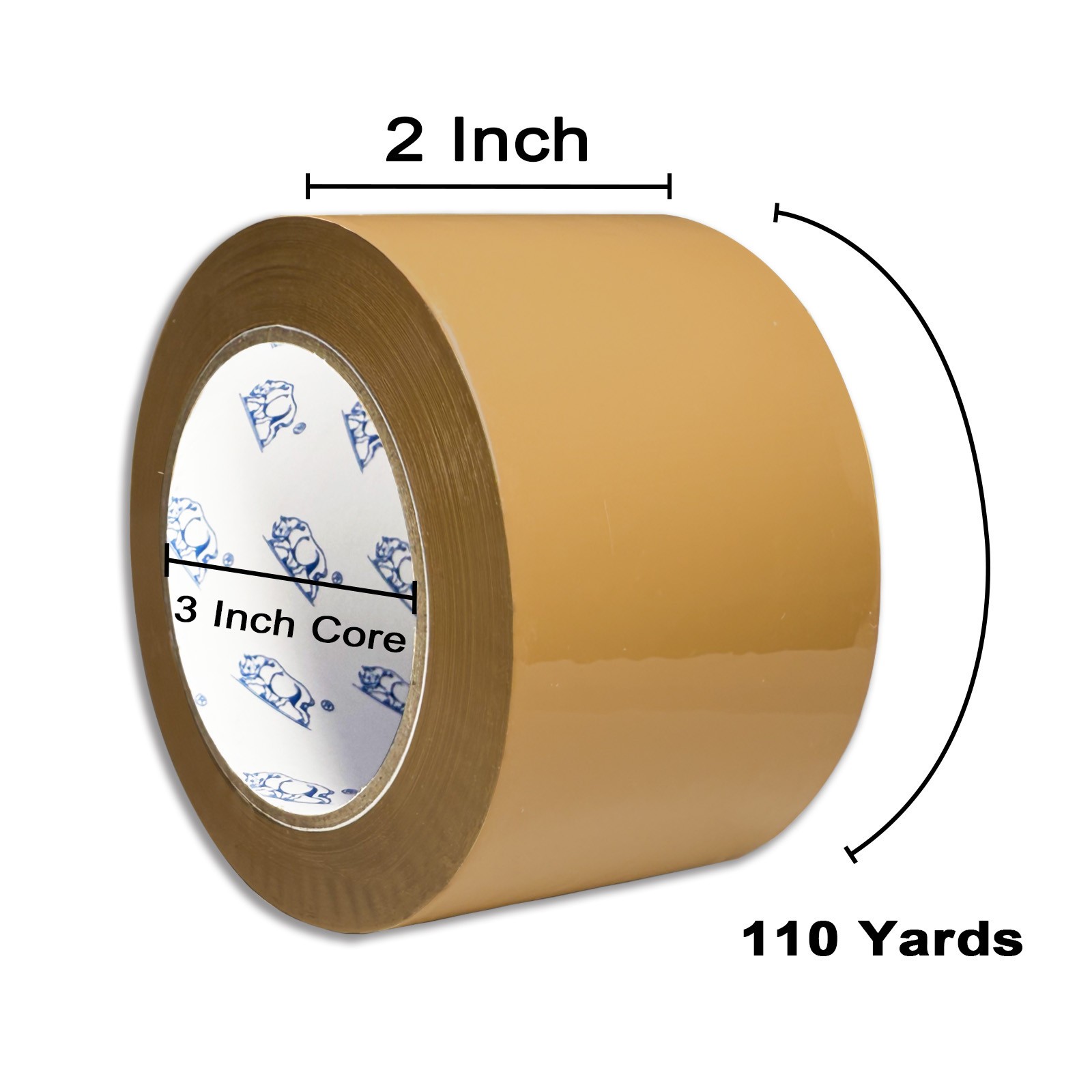 BPEWO Packaging 2″/3″ x 110 yds Clear/Tan Carton Box Sealing Tape (24 Rolls)