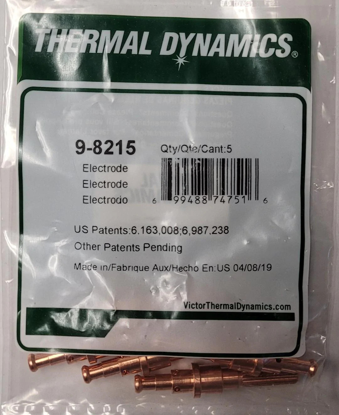 10/40Pcs Electrode 9-8215 For Thermal Dynamics SL60 SL100 Plasma Cutting Torch