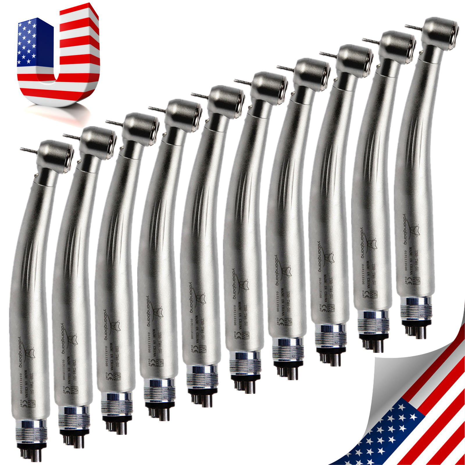 USA 10 Yabangbang Dental LED E-generator High Speed Handpiece 4 Hole