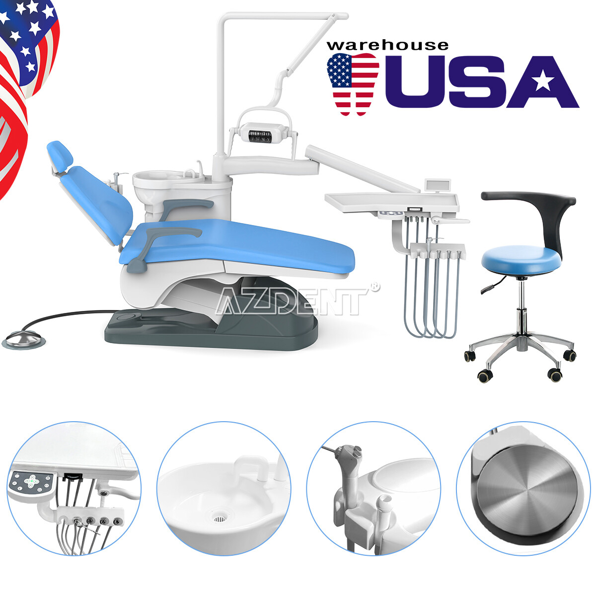 Dental Unit Chair DC Motor Computer Control/Delivery Suction Unit Air Compressor
