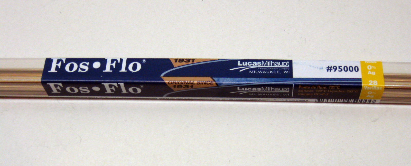 95000 Lucas Milhaupt Fos Flo Silvaloy 0% 28 Rods 1 Pound Solder