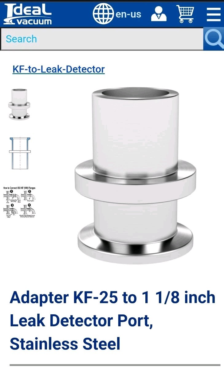 KF-25 Vacuum Adapter Quick Connect Coupling + Port Adapter Stainless 304《OEM》