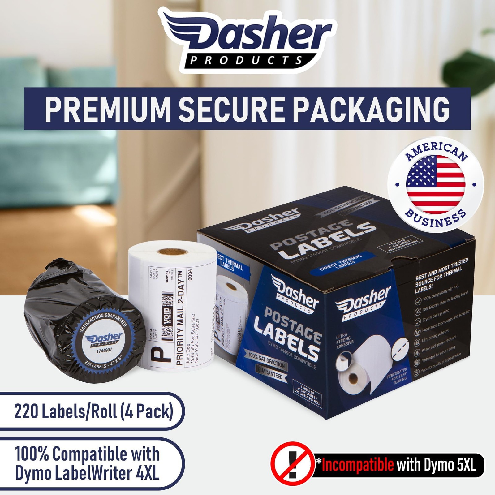 Dasher Products Thermal Shipping Labels Compatible with Dymo LabelWriter 4XL …