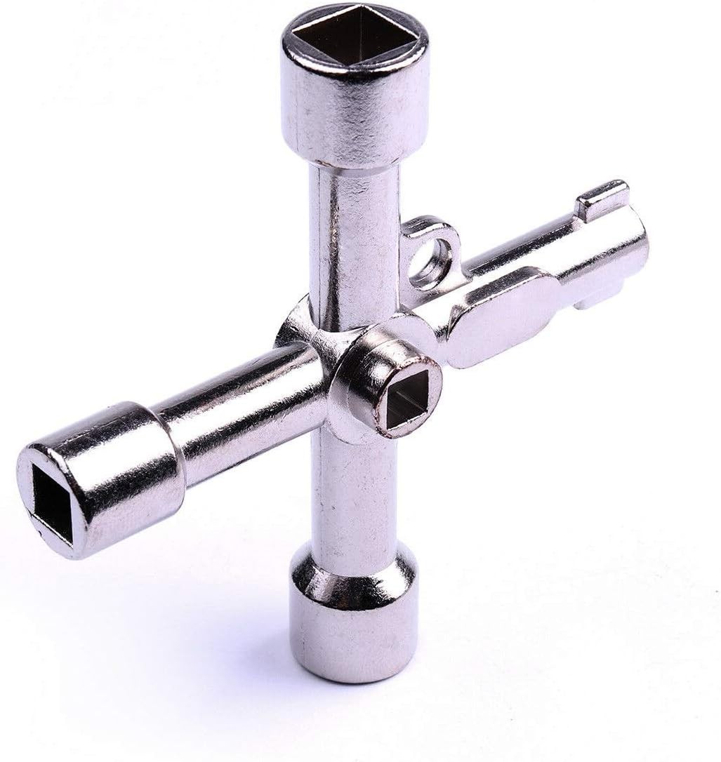 Electrical Cabinet Key, 4 Way 4 IN 1 Utilities 4 in 1 key, Silver